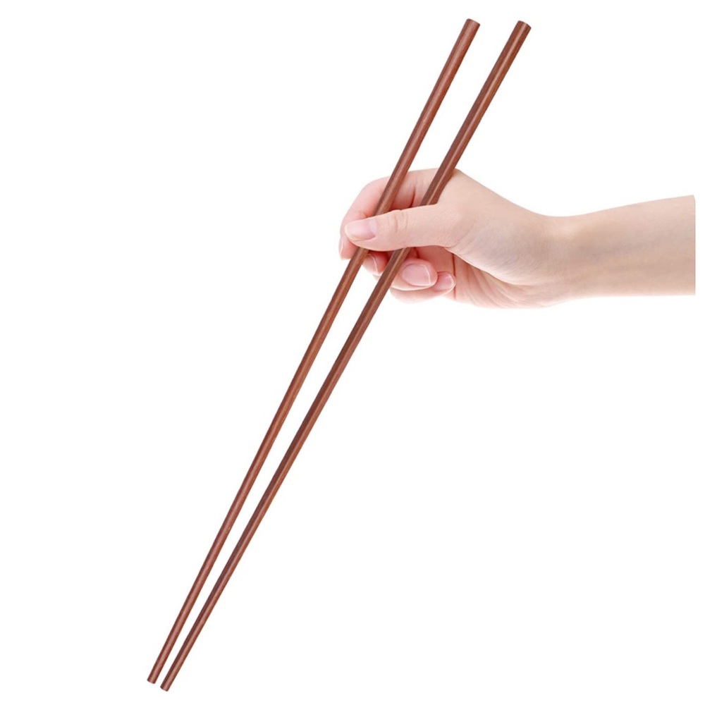 16.5 Inches Reusable Wooden Cooking Chopsticks 4 Pairs